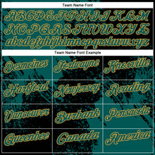 Load image into Gallery viewer, Custom Midnight Green Black-Old Gold 3D Pattern Design Abstract Brush Stroke Performance Polo Shirt