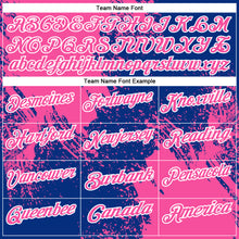 Load image into Gallery viewer, Custom Pink Royal-White 3D Pattern Design Abstract Brush Stroke Performance Polo Shirt