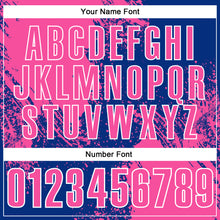 Load image into Gallery viewer, Custom Pink Royal-White 3D Pattern Design Abstract Brush Stroke Performance Polo Shirt