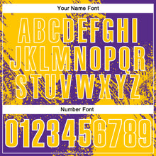 Load image into Gallery viewer, Custom Yellow Purple-White 3D Pattern Design Abstract Brush Stroke Performance Polo Shirt