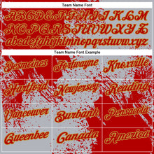 Load image into Gallery viewer, Custom Red Gray-Old Gold 3D Pattern Design Abstract Brush Stroke Performance Polo Shirt