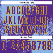 Load image into Gallery viewer, Custom Light Blue Purple-Yellow 3D Pattern Design Abstract Brush Stroke Performance Polo Shirt