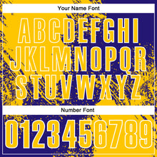 Load image into Gallery viewer, Custom Yellow Dark Purple-White 3D Pattern Design Abstract Brush Stroke Performance Polo Shirt