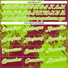 Load image into Gallery viewer, Custom Neon Green Crimson-White 3D Pattern Design Abstract Brush Stroke Performance Polo Shirt