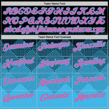 Load image into Gallery viewer, Custom Black Pink-Sky Blue 3D Gradient Square Shape Performance Polo Shirt