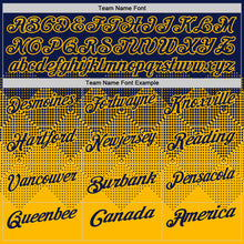 Load image into Gallery viewer, Custom Navy Gold 3D Gradient Square Shape Performance Polo Shirt