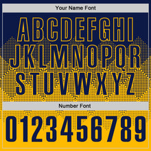 Load image into Gallery viewer, Custom Navy Gold 3D Gradient Square Shape Performance Polo Shirt