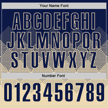 Load image into Gallery viewer, Custom Navy Cream 3D Gradient Square Shape Performance Polo Shirt