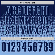 Load image into Gallery viewer, Custom Navy Light Blue 3D Gradient Square Shape Performance Polo Shirt