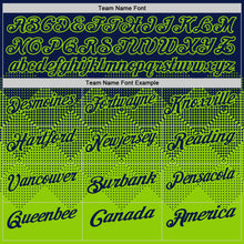 Load image into Gallery viewer, Custom Navy Neon Green 3D Gradient Square Shape Performance Polo Shirt