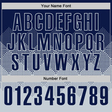 Load image into Gallery viewer, Custom Navy Silver 3D Gradient Square Shape Performance Polo Shirt