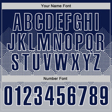 Load image into Gallery viewer, Custom Navy Gray-White 3D Gradient Square Shape Performance Polo Shirt