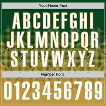 Load image into Gallery viewer, Custom Green White-Old Gold 3D Gradient Square Shape Performance Polo Shirt