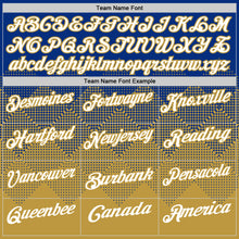 Load image into Gallery viewer, Custom Royal White-Old Gold 3D Gradient Square Shape Performance Polo Shirt