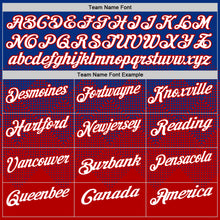 Load image into Gallery viewer, Custom Royal White-Red 3D Gradient Square Shape Performance Polo Shirt