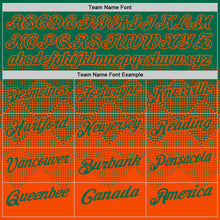 Load image into Gallery viewer, Custom Kelly Green Orange 3D Gradient Square Shape Performance Polo Shirt