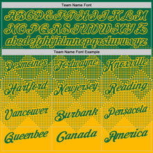 Load image into Gallery viewer, Custom Kelly Green Gold 3D Gradient Square Shape Performance Polo Shirt