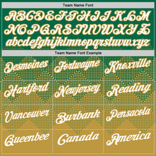 Load image into Gallery viewer, Custom Kelly Green White-Old Gold 3D Gradient Square Shape Performance Polo Shirt