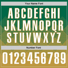 Load image into Gallery viewer, Custom Kelly Green White-Old Gold 3D Gradient Square Shape Performance Polo Shirt