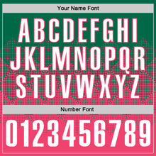 Load image into Gallery viewer, Custom Kelly Green White-Neon Pink 3D Gradient Square Shape Performance Polo Shirt