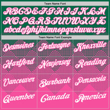 Load image into Gallery viewer, Custom Kelly Green White-Pink 3D Gradient Square Shape Performance Polo Shirt