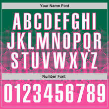 Load image into Gallery viewer, Custom Kelly Green White-Pink 3D Gradient Square Shape Performance Polo Shirt