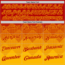 Load image into Gallery viewer, Custom Red Gold 3D Gradient Square Shape Performance Polo Shirt