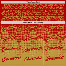Load image into Gallery viewer, Custom Red Old Gold 3D Gradient Square Shape Performance Polo Shirt