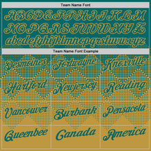 Load image into Gallery viewer, Custom Teal Old Gold 3D Gradient Square Shape Performance Polo Shirt