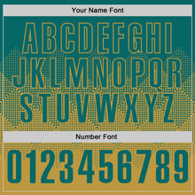 Load image into Gallery viewer, Custom Teal Old Gold 3D Gradient Square Shape Performance Polo Shirt