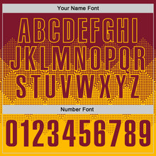 Load image into Gallery viewer, Custom Crimson Gold 3D Gradient Square Shape Performance Polo Shirt