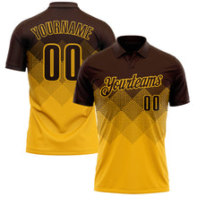 Load image into Gallery viewer, Custom Brown Gold 3D Gradient Square Shape Performance Polo Shirt