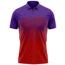 Load image into Gallery viewer, Custom Purple Red 3D Gradient Square Shape Performance Polo Shirt