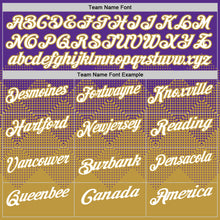 Load image into Gallery viewer, Custom Purple White-Old Gold 3D Gradient Square Shape Performance Polo Shirt