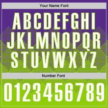 Load image into Gallery viewer, Custom Purple White-Neon Green 3D Gradient Square Shape Performance Polo Shirt