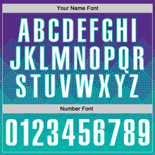 Load image into Gallery viewer, Custom Purple White-Aqua 3D Gradient Square Shape Performance Polo Shirt