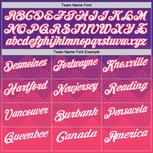 Load image into Gallery viewer, Custom Purple White-Neon Pink 3D Gradient Square Shape Performance Polo Shirt