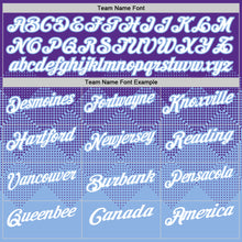 Load image into Gallery viewer, Custom Purple White-Light Blue 3D Gradient Square Shape Performance Polo Shirt