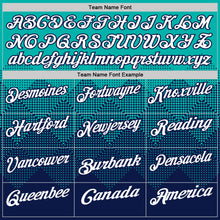 Load image into Gallery viewer, Custom Aqua White-Navy 3D Gradient Square Shape Performance Polo Shirt