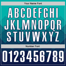 Load image into Gallery viewer, Custom Aqua White-Navy 3D Gradient Square Shape Performance Polo Shirt