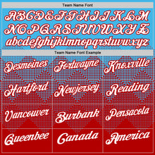 Load image into Gallery viewer, Custom Sky Blue White-Red 3D Gradient Square Shape Performance Polo Shirt