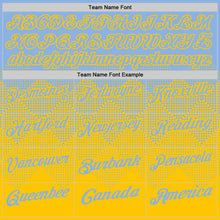 Load image into Gallery viewer, Custom Light Blue Yellow 3D Gradient Square Shape Performance Polo Shirt