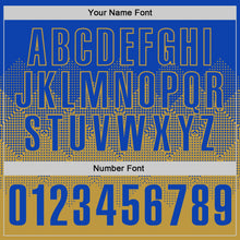 Load image into Gallery viewer, Custom Thunder Blue Old Gold 3D Gradient Square Shape Performance Polo Shirt