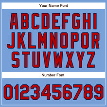 Load image into Gallery viewer, Custom Powder Blue Red-Navy Authentic Baseball Jersey