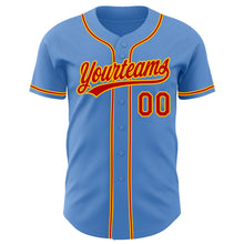 Load image into Gallery viewer, Custom Powder Blue Red-Gold Authentic Baseball Jersey