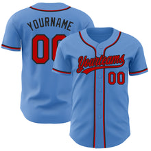 Load image into Gallery viewer, Custom Powder Blue Red-Black Authentic Baseball Jersey