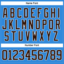 Load image into Gallery viewer, Custom Sky Blue Brown-White Hockey Lace Neck Jersey