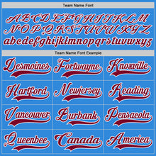 Load image into Gallery viewer, Custom Sky Blue Maroon-White Hockey Lace Neck Jersey