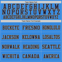 Load image into Gallery viewer, Custom Powder Blue Navy-Old Gold Mesh Authentic Throwback Football Jersey