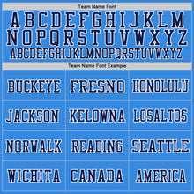 Load image into Gallery viewer, Custom Powder Blue Navy-White Mesh Authentic Throwback Football Jersey